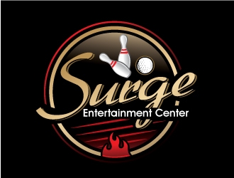 Surge Entertainment Center  logo design by REDCROW