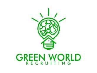 Green World Recruiting logo design by mrdesign