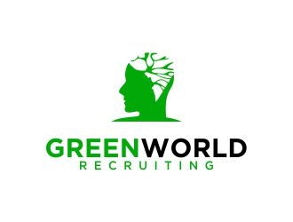 Green World Recruiting logo design by mrdesign