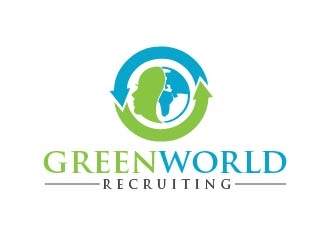 Green World Recruiting logo design by shravya