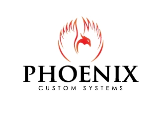 phoenix custom systems logo design by Marianne