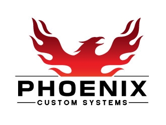 phoenix custom systems logo design by Conception