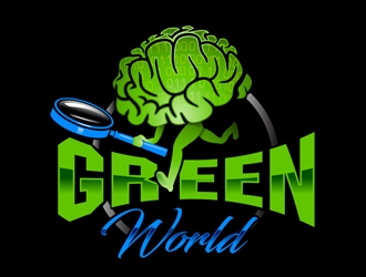 Green World Recruiting logo design by DreamLogoDesign