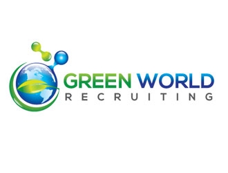 Green World Recruiting logo design by logoguy