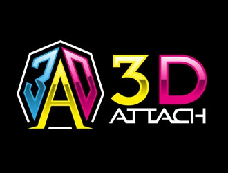 3D Attach logo design by DreamLogoDesign