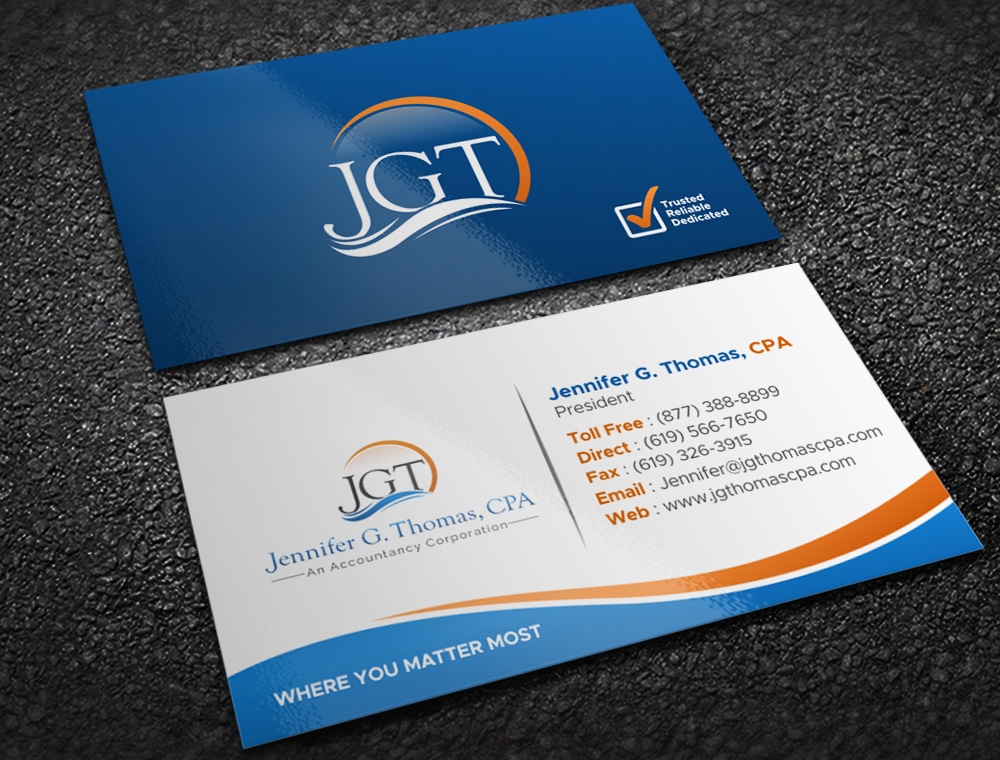 Jennifer G. Thomas, CPA An Accountancy Corporation logo design by Kindo