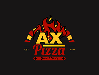 AX PIZZA logo design by enzidesign