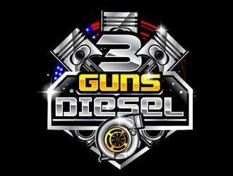3 Guns Diesel logo design by logoguy