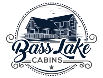 Bass Lake Cabins logo design by MAXR