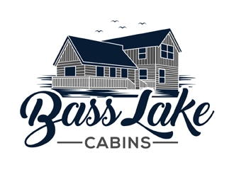 Bass Lake Cabins logo design by MAXR