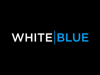 white blue logo design by p0peye