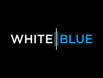 white blue logo design by p0peye