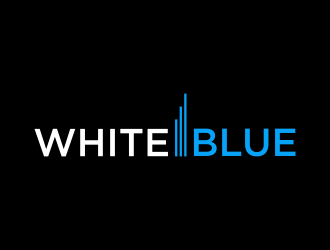 white blue logo design by p0peye