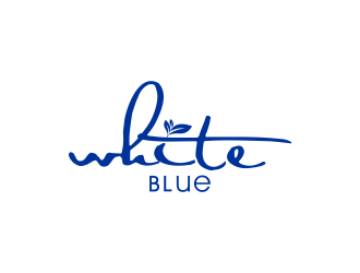 white blue logo design by amsol