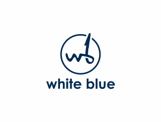 white blue logo design by santrie