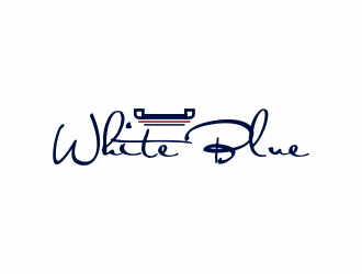 white blue logo design by santrie