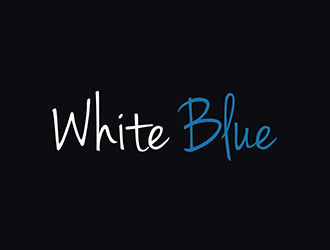 white blue logo design by kurnia
