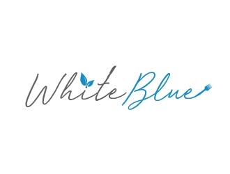 white blue logo design by shravya