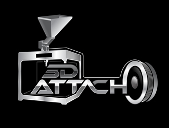 3D Attach logo design by DreamLogoDesign