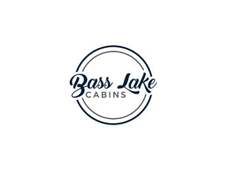 Bass Lake Cabins logo design by alby