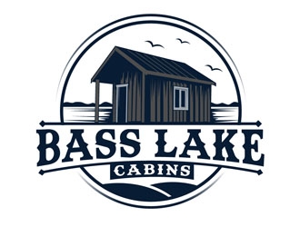Bass Lake Cabins logo design by DreamLogoDesign