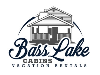 Bass Lake Cabins logo design by DreamLogoDesign