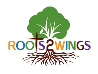 Roots2Wings logo design by DreamLogoDesign