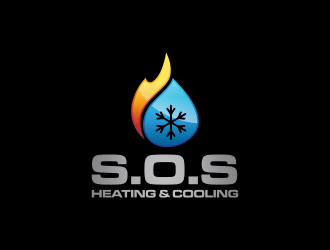 S.O.S Heating & Cooling logo design by RIANW