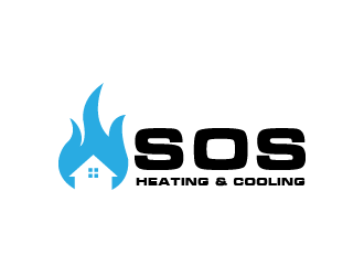 S.O.S Heating & Cooling logo design by tukangngaret