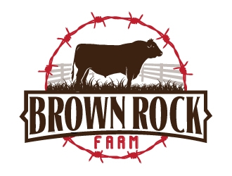 BrownRock Farm logo design by ElonStark