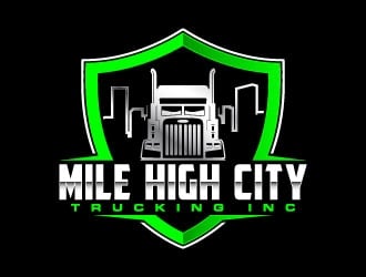 Mile high city trucking inc logo design by daywalker