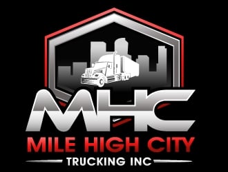Mile high city trucking inc logo design by PMG