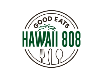 Good Eats Hawaii 808 logo design by Mbezz