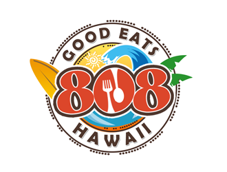 Good Eats Hawaii 808 logo design by kunejo