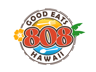 Good Eats Hawaii 808 logo design by kunejo
