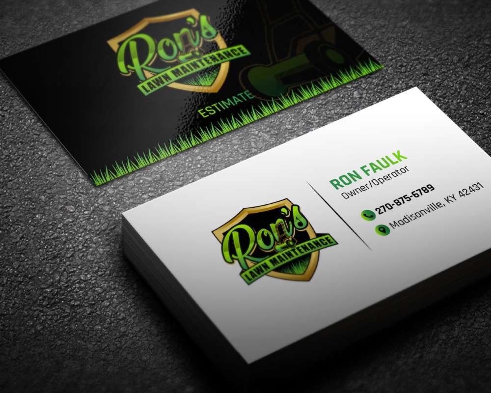 Ron’s Lawn Maintenance  logo design by Boomstudioz