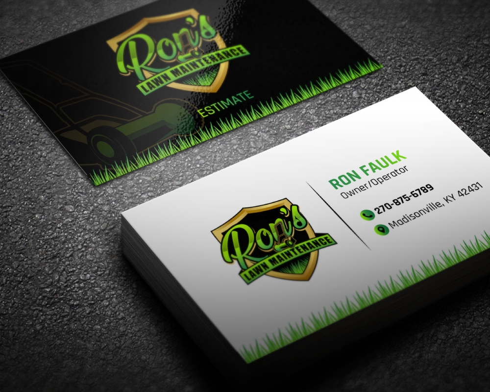 Ron’s Lawn Maintenance  logo design by Boomstudioz