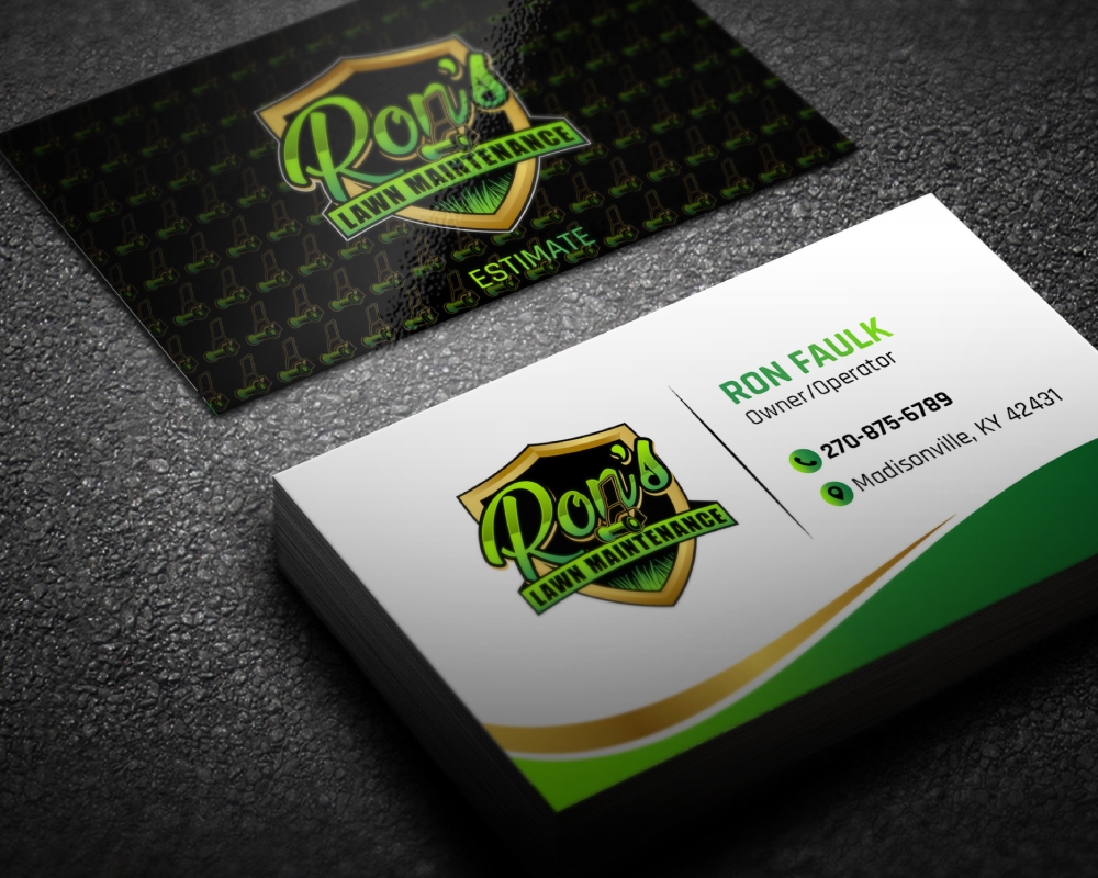 Ron’s Lawn Maintenance  logo design by Boomstudioz