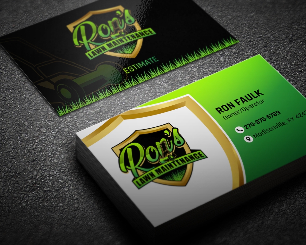 Ron’s Lawn Maintenance  logo design by Boomstudioz