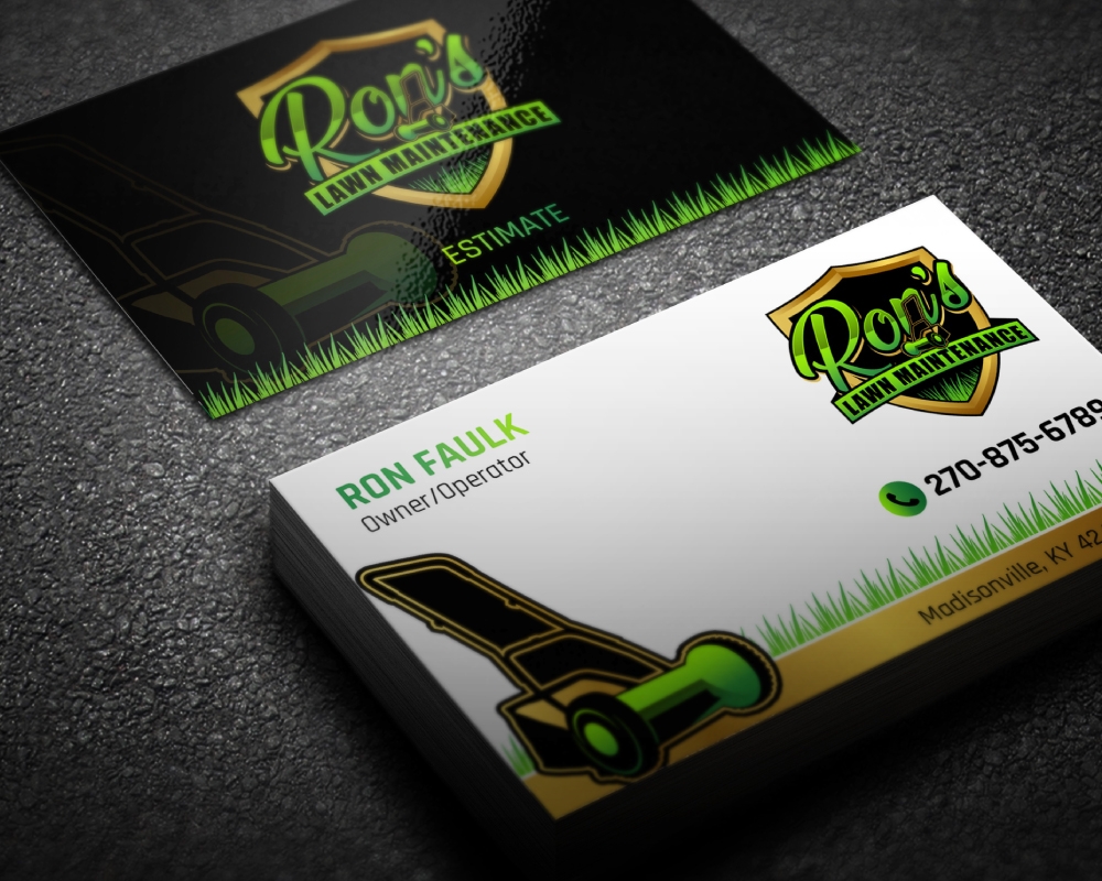 Ron’s Lawn Maintenance  logo design by Boomstudioz