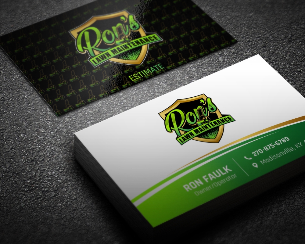 Ron’s Lawn Maintenance  logo design by Boomstudioz