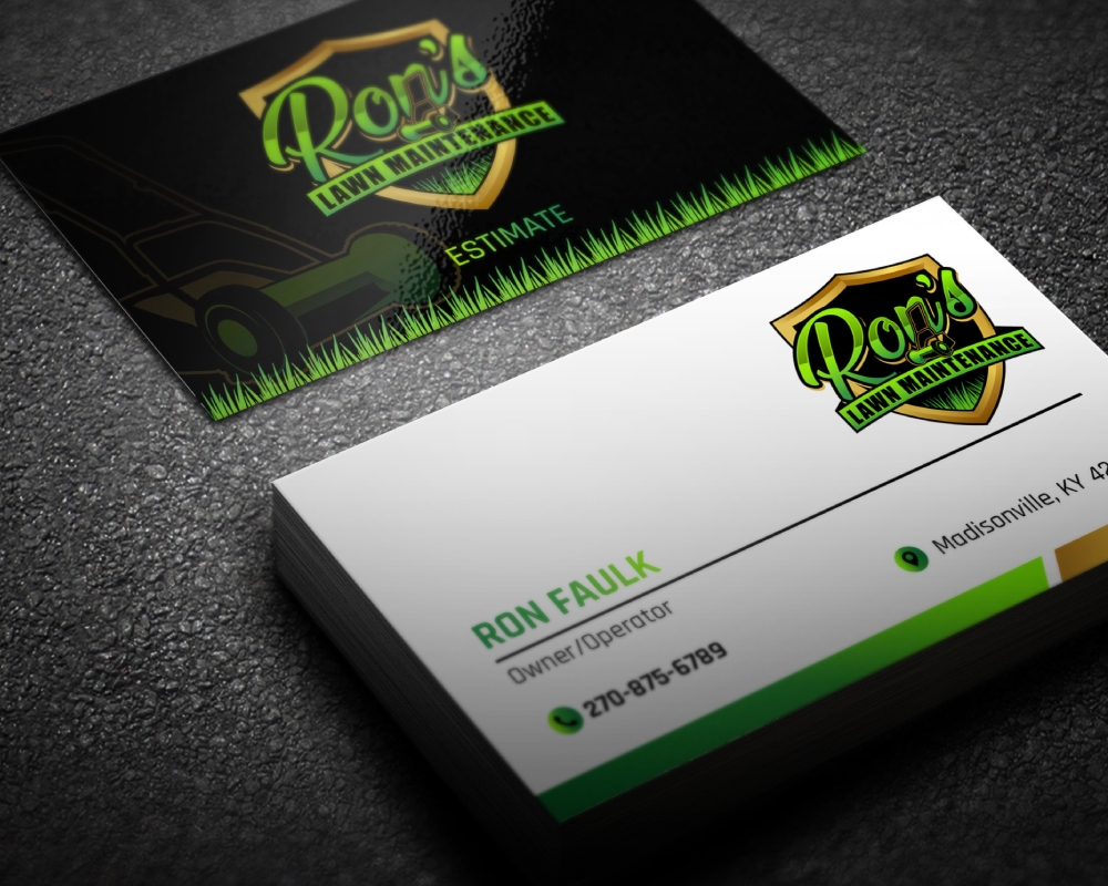 Ron’s Lawn Maintenance  logo design by Boomstudioz