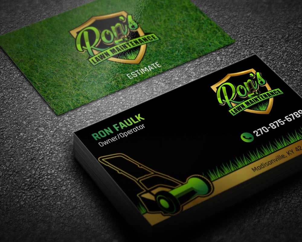 Ron’s Lawn Maintenance  logo design by Boomstudioz
