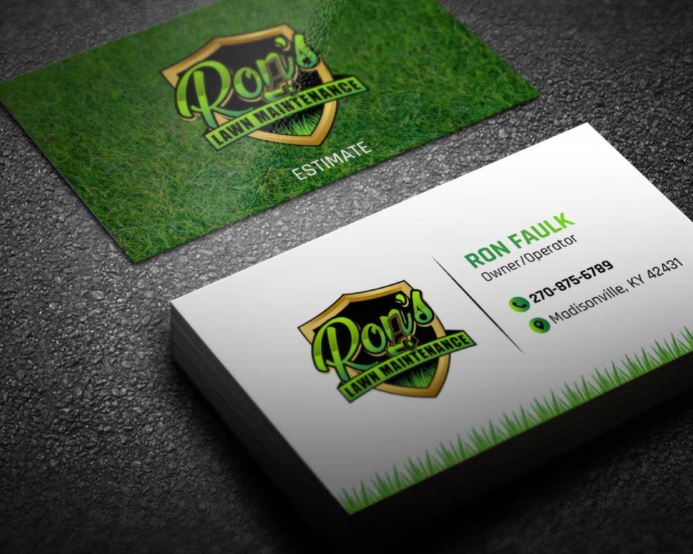 Ron’s Lawn Maintenance  logo design by Boomstudioz