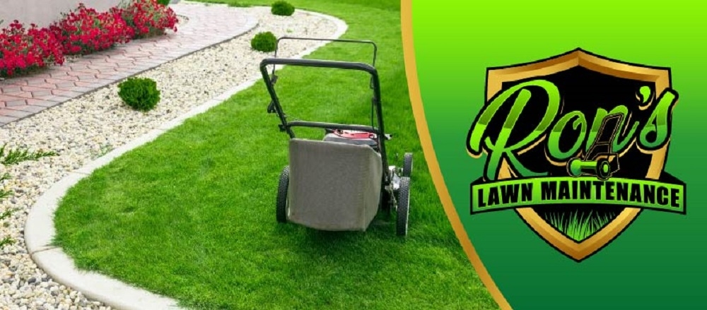 Ron’s Lawn Maintenance  logo design by bulatITA