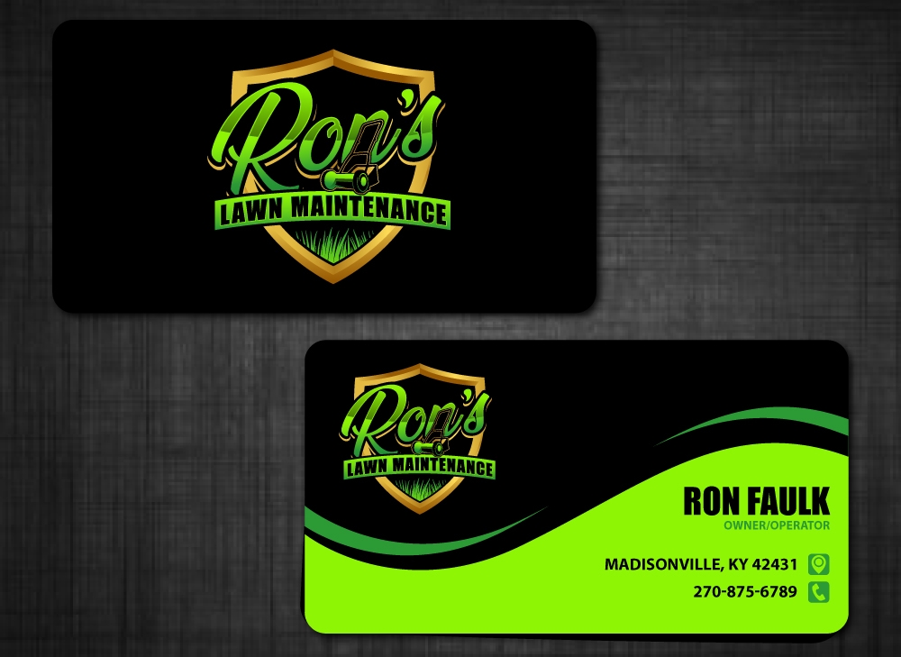 Ron’s Lawn Maintenance  logo design by LogOExperT