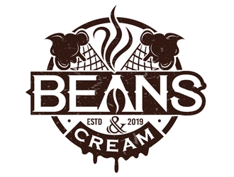 Beans & Cream logo design by DreamLogoDesign