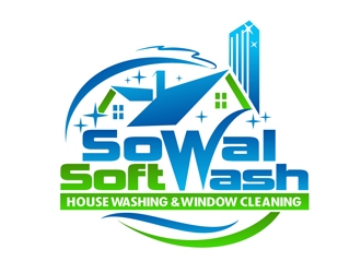 SoWal Soft Wash                House Washing & Window Cleaning logo design by DreamLogoDesign