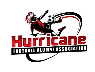 Hurricane Football Alumni Association  logo design by invento