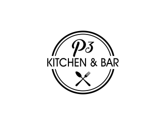 P3 Kitchen & Bar logo design by oke2angconcept